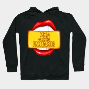 28th Birthday Women 28 & As Always Fantastic Red Lips Bday Hoodie